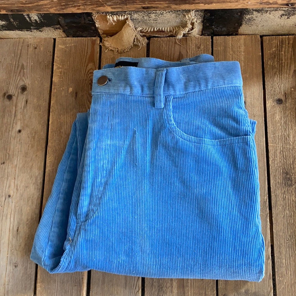 Amazing Vintage High Waisted Blue Corduroy Pants